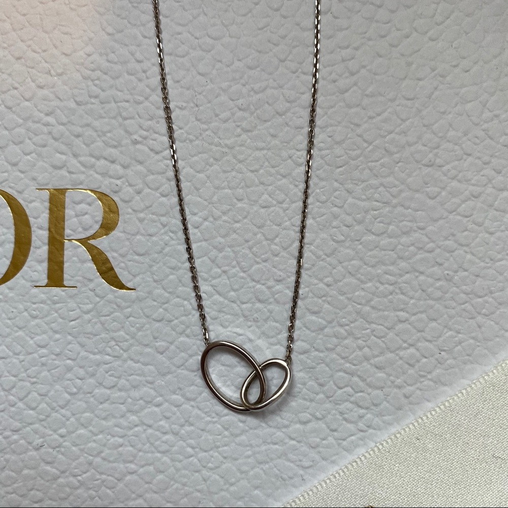 Silver infinity hoop necklace
